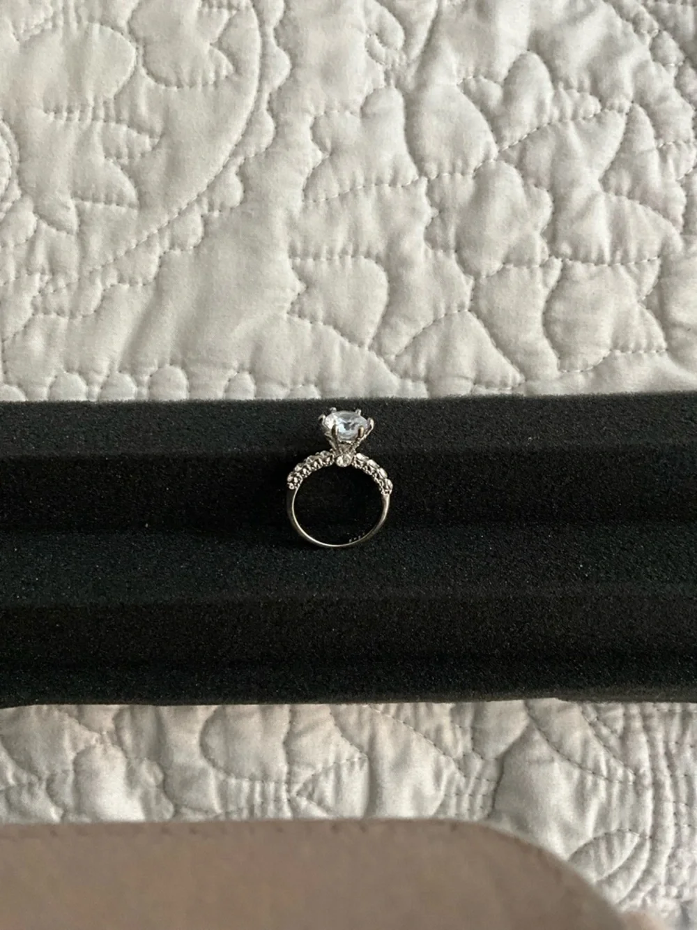 Sterling Silver Cubic Zirconia Solitaire Ring Size 9